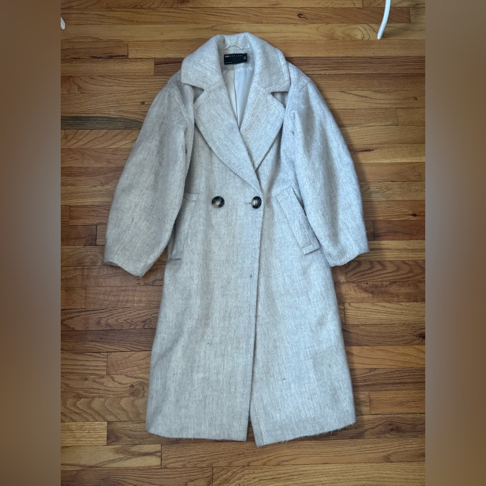 ASOS Oversized Women’s Felt Long Beige Jacket